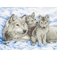 Набор для вышивания Волчица с детенышами /13130