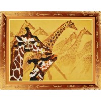 Набор для вышивания бисером  на авторской канве с нанесенной схемой Сафари. Жирафы
