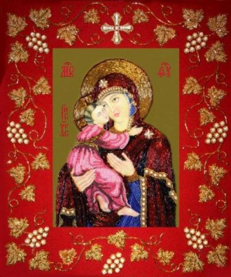 Набор для вышивания бисером Икона Богоматерь Владимирская в рамке