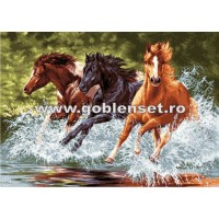 Набор для вышивания Лошади в галлопе (The horses in gallop) гобелен /G891