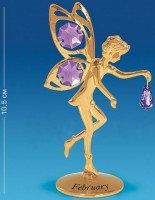 Металлическая позолоченная фигурка с кристаллами Swarovski Фея - февраль /AR-3426-2
