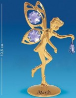 Металлическая позолоченная фигурка с кристаллами Swarovski Фея - март /AR-3426-3