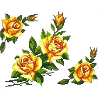 Флизелин клеевой водорастворимый, Желтые розы