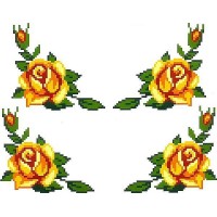 Флизелин клеевой водорастворимый, Желтые розы