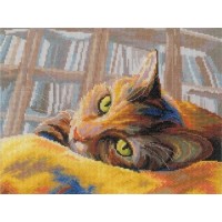 Набор для вышивания Кот-книголюб (Book loving cat)