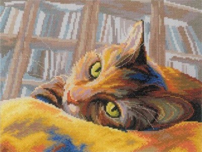 Набор для вышивания Кот-книголюб (Book loving cat)