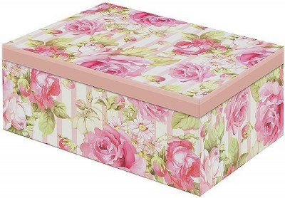 Подарочная картонная коробка Розы (42x34x20,5 см.)