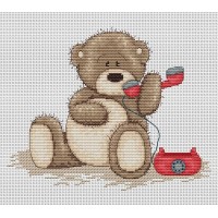 Набор для вышивания Медвеженок Бруно с телефоном /B1009