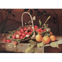 Набор для вышивания Корзина с клубникой и персиками (гобелен)