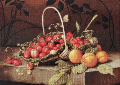 Набор для вышивания Корзина с клубникой и персиками (гобелен)