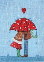 Набор для вышивания крестом Сердечный зонт (серия Праздники) /ПР-07