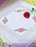 Набор для вышивания скатерти - Кружевные розы