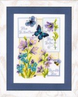Набор для вышивания Синие бабочки и колокольчики /PN-0146579