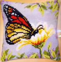 Набор для вышивания подушки Бабочка на желтом цветке