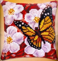 Набор для вышивания подушки Бабочка и цветы