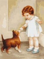 Набор для вышивания Девочка с собакой