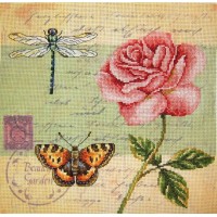 Набор для вышивания  Почтовая открытка Роза