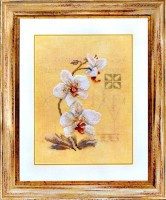 Набор для вышивания Три орхидеи (Three orchids) лен