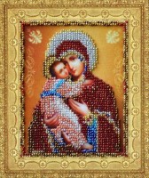 Набор для вышивания бисером на авторской канве с нанесенной схемой  Владимирская Икона Божией Матери