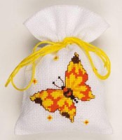 Набор для вышивания мешочка-саше Желтая бабочка (Ароматный мешочек)