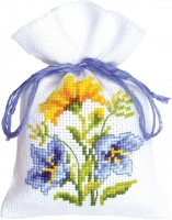 Набор для вышивания мешочка-саше Сине-желтые цветы 2 (Ароматный мешочек) /PN-0146040