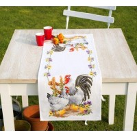 Набор для вышивания Дорожка на стол Куриное семейство