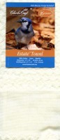 Махровое хлопковое полотенце (экрю) с полосой для вышивания Птичка /TT-6626EA-2724