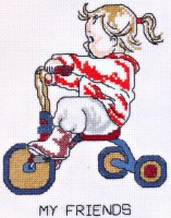 Набор для вышивания Девочка на трехколесном велосипеде