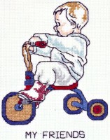 Набор для вышивания Мальчик на трехколесном велосипеде