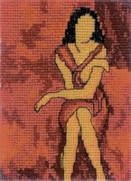 Набор для вышивания крестом Девушка в красном /EH341