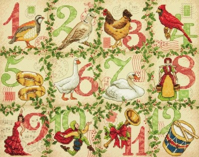 Набор для вышивания 12 дней Рождества (12 Days of Christmas)