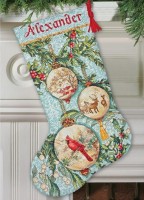 Набор для вышивания  крестом Сапожок Украшение елки (Enchanted Ornament Stocking) /70-08854