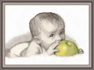 Набор для вышивания Малыш с яблоком