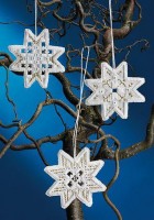Набор для вышивания в технике Хардангер Рождественская звезда (елочные украшения 3 шт)