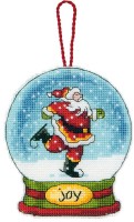 Набор для вышивания новогоднего украшения Снежный шар Радость (Joy Snow Globe Ornament)