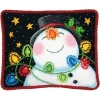 Набор для вышивания Снеговик в фонариках /71-09150