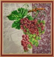 Набор для вышивания бисером на авторской канве с нанесенной схемой Винтажный виноград