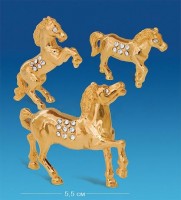 Набор металлических фигурок с кристаллами Swarovski Семейка лошадей, 3 шт. /AR-3923