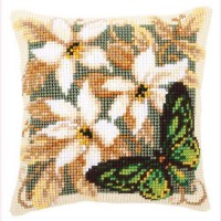 Набор для вышивания подушки Зеленая бабочка