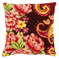 Набор для вышивания подушки Цветы с завитками 3 /PN-0148044
