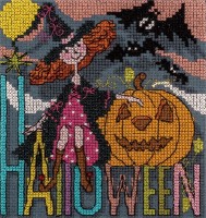 Набор для вышивания с паспарту и открыткой Праздничные миниатюры. Happy Halloween /ОТ-1353
