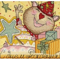 Набор для вышивания с паспарту и открыткой Праздничные миниатюры. С Днем Рождения /ОТ-1373