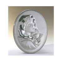 Миниатюра Мадонна с младенцем, серебро /782-2