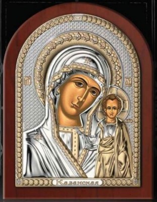 Казанская Икона Божьей Матери, серебро