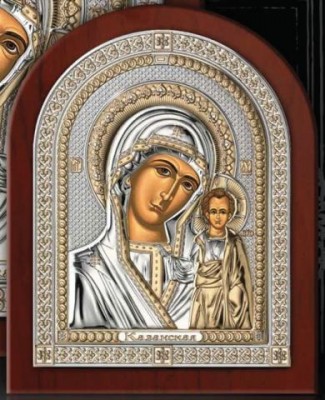 Казанская Икона Божьей Матери, серебро