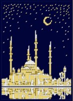 Ткань с нанесенным рисунком для вышивания бисером (схема без бисера)  Мечеть