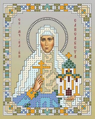 Ткань с нанесенным рисунком для вышивания бисером (схема без бисера) Св. Кн. Елизавета
