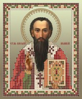 Ткань с нанесенным рисунком для вышивания бисером (схема без бисера)  Святитель Василий