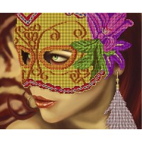 Схема-принт для вышивания бисером Девушка в маске /P25