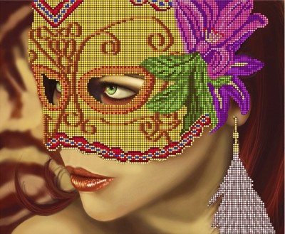 Схема-принт для вышивания бисером Девушка в маске